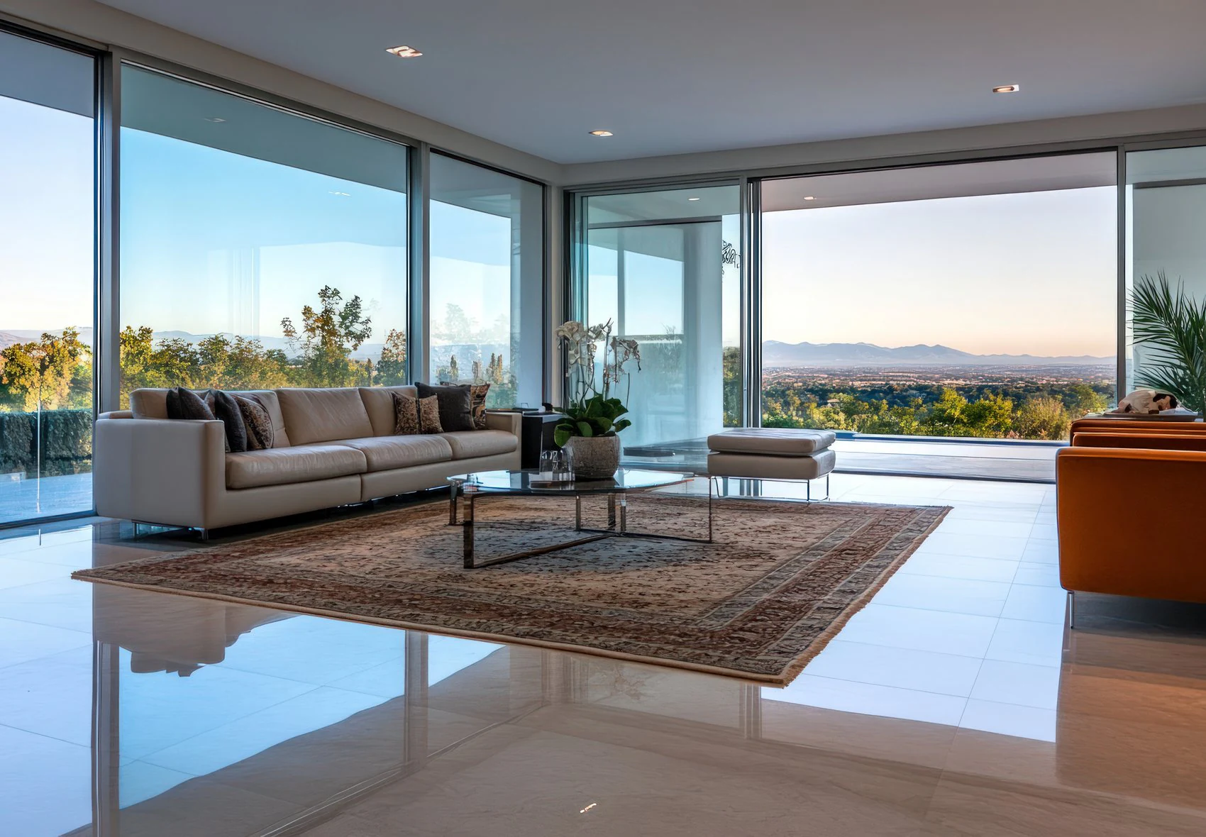 Luxury living room prepared for a home sale